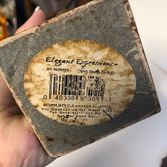 Elegant Expressions Decorative Metal Urn Vase With Lid BS96509PS Vintage 1999 - Picture 7 of 7